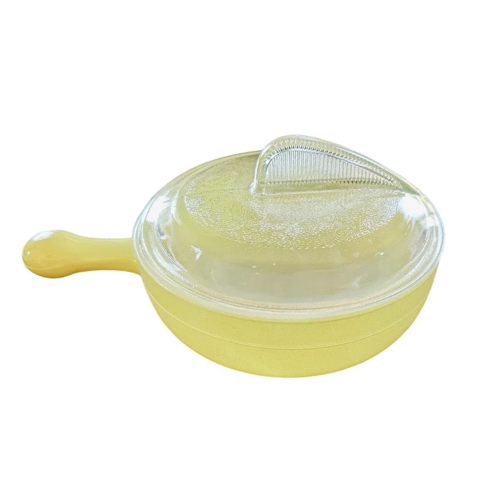 Glasbake Chartreuse Milk Glass Soup Bowl with Lid 2650-11 Vintage Lime Green MCM
